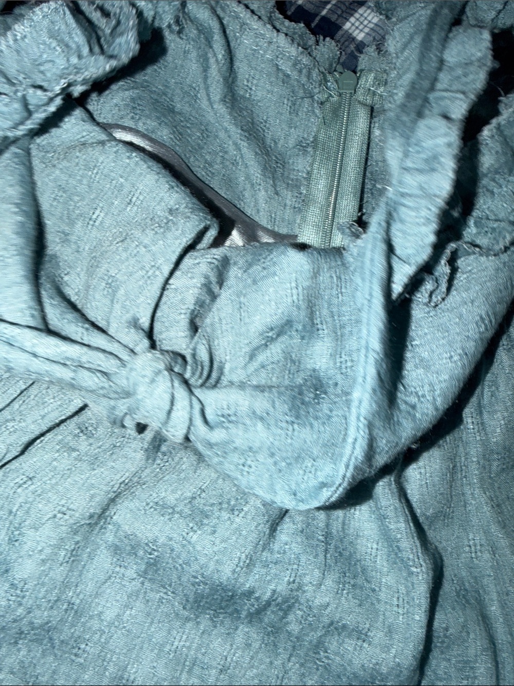 Light Blue Ruffle Sundress with Tie Front - Picture 5 of 5